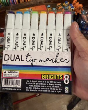 8CT BRIGHT DUAL TIP MARKERS