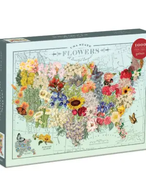 New: Wendy Gold USA State Flowers 1000 Piece Puzzle By Galison