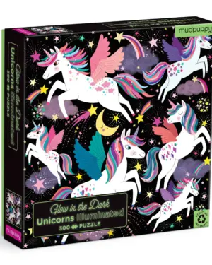 New: Unicorns Illuminated 300 Piece Glow in the Dark Puzzle